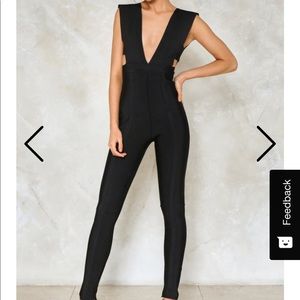 NWT: Nasty Gal Put Me Out Plunging Jumpsuit